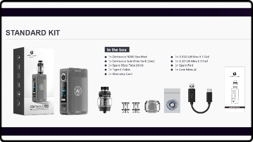 Le contenu de la boîte